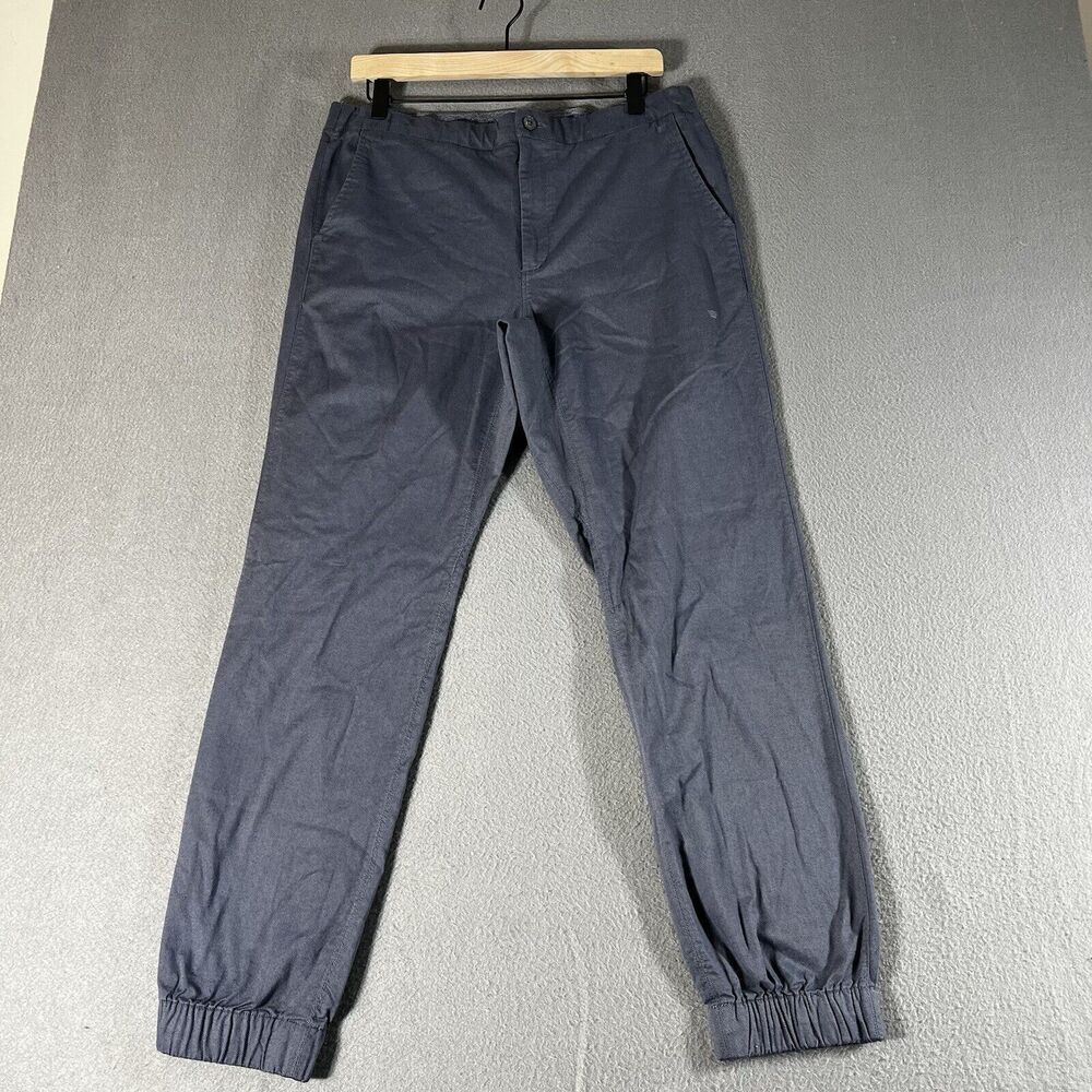 Mack Weldon Cotton Pants Mens Large Blue Lightweight Jogger Athleisure